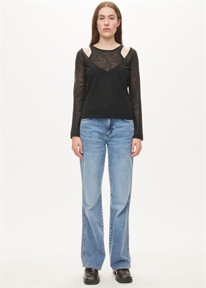 Drama knit bluse Black Oval Square 